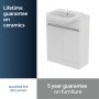 Ideal Standard Eurovit+ 65cm Semi Countertop Basin Unit with 2 Doors - Gloss White