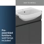 Ideal Standard Eurovit+ 65cm Semi Countertop Basin Unit with 2 Doors - Mid Grey