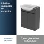 Ideal Standard Eurovit+ 65cm Semi Countertop Basin Unit with 2 Doors - Mid Grey