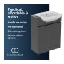 Ideal Standard Eurovit+ 65cm Semi Countertop Basin Unit with 2 Doors - Mid Grey