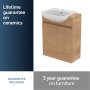 Ideal Standard Eurovit+ 65cm Semi Countertop Basin Unit with 2 Doors - Natural Oak