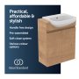 Ideal Standard Eurovit+ 65cm Semi Countertop Basin Unit with 2 Doors - Natural Oak