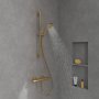 Villeroy & Boch Verve Exposed Shower Kit Including Riser Rail, Hose & Hand Shower - Brushed Gold