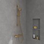 Villeroy & Boch Verve Exposed Shower Kit Including Riser Rail, Hose & Hand Shower - Brushed Gold