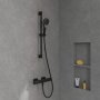 Villeroy & Boch Universal Exposed Square Thermostatic Shower Mixer - Matt Black