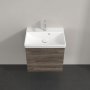Villeroy & Boch Avento 530mm 1 Left Hand Door Vanity Unit with Chrome Handle - Stone Oak