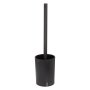 Coram Tune Freestanding Toilet Brush & Holder - Brushed Metal/Black