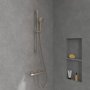 Villeroy & Boch Verve Exposed Shower Kit Including Riser Rail, Hose & Hand Shower - Matt Brushed Nickel