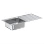 Armitage Shanks Sandringham 1000mm Stainless Steel Kitchen Sink & Drainer