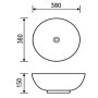 The White Space Rondo 380mm Countertop Basin - Matt Black