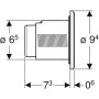 Geberit Type10 Pneumatic Dual Flush Button for Sigma 8cm Cistern - Matt Chrome