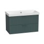 Tavistock Cadence 800mm Wall-Mounted Vanity Unit - Fluted Viridian Green