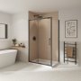 Coram Optima 6 1400mm Sliding Door Shower Enclosure - Brushed Black