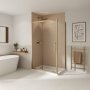 Coram Optima 6 1100mm Sliding Door Shower Enclosure - Brushed Gold