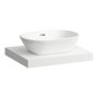 Laufen Lani 600mm Countertop with Installation Brackets (Centre Cut-Out) - Matt White