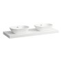 Laufen Lani 1400mm Countertop with Installation Brackets (Left & Right Cut-Out) - Matt White