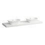 Laufen Lani 1600mm Countertop with Installation Brackets (Left & Right Cut-Out) - Matt White