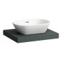 Laufen Lani 600mm Countertop with Installation Brackets (Centre Cut-Out) - Traffic Grey