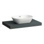 Laufen Lani 800mm Countertop with Installation Brackets (Centre Cut-Out) - Traffic Grey