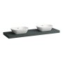 Laufen Lani 1600mm Countertop with Installation Brackets (Left & Right Cut-Out) - Traffic Grey