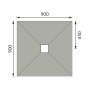 Abacus Elements 900 x 900mm Level Access Wetroom Kit with Square Centre Drain & Installation Kit