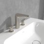 Villeroy & Boch Antao Three-Hole Basin Mixer with Pop-Up Waste - Matt Brushed Nickel