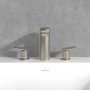 Villeroy & Boch Antao Three-Hole Basin Mixer with Pop-Up Waste - Matt Brushed Nickel