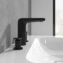Villeroy & Boch Antao Three-Hole Basin Mixer with Pop-Up Waste - Matt Black