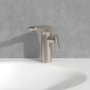 Villeroy & Boch Antao Basin Mixer with Side Lever & Pop-Up Waste - Matt Brushed Nickel