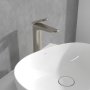 Villeroy & Boch Antao Tall Single-Lever Basin Mixer with Pop-Up Waste - Matt Brushed Nickel