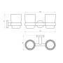 Scudo Delta Wall-Mounted Double Tumbler - Chrome