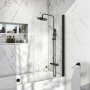 Scudo S6 1400mm x 800mm Radius Edge Bath Screen - Black