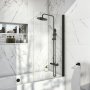 Scudo S6 1400mm x 800mm Square Edge Bath Screen - Black