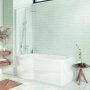 Scudo 1400 x 710mm P Shape Bath Screen - Chrome
