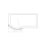 Scudo 1400 x 710mm P Shape Bath Screen - Chrome