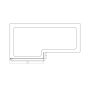 Scudo 830 x 1400mm L Shape Bath Screen - Chrome