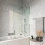 Scudo 900mm Square Pivot Bath Screen with Fixed Panel - Chrome