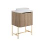 Scudo Linea Curve 600mm Wall-Hung Vanity Unit - Sonoma Oak
