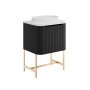 Scudo Linea Curve 600mm Wall-Hung Vanity Unit - Matt Black