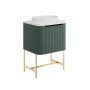 Scudo Linea Curve 600mm Wall-Hung Vanity Unit - Reed Green
