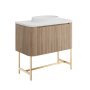 Scudo Linea Curve 900mm Wall-Hung Vanity Unit - Sonoma Oak