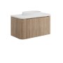 Scudo Linea Curve 900mm Wall-Hung Vanity Unit - Sonoma Oak