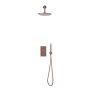Scudo Core Round Mixer Valve with Handset & Mounting Bracket - Brushed Bronze