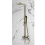 Scudo Elliot Square Rigid Riser Shower Kit - Brushed Brass