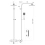 Scudo Elliot Square Rigid Riser Shower Kit - Chrome