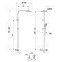 Scudo Helier Square Cool Touch Rigid Riser Shower Kit - Chrome