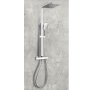 Scudo Helier Square Cool Touch Rigid Riser Shower Kit - Chrome