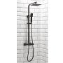 Scudo Lunar Square Rigid Riser Shower Kit - Matt Black
