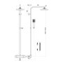 Scudo Lunar Square Rigid Riser Shower Kit - Matt Black