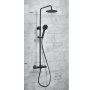 Scudo Middleton Round Rigid Riser Shower Kit - Matt Black